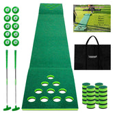 Lesmart Golf Beer Pong Game Green, Includes 2 Green Putters, 10 Golf Balls